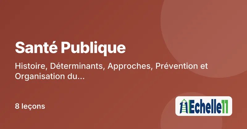 Cours : Santé Publique : Histoire, Déterminants, Approches, Prévention et Organisation du Système de Santé