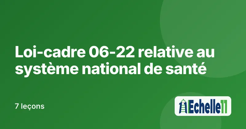 Cours : Loi-cadre 06-22 relative au système national de santé